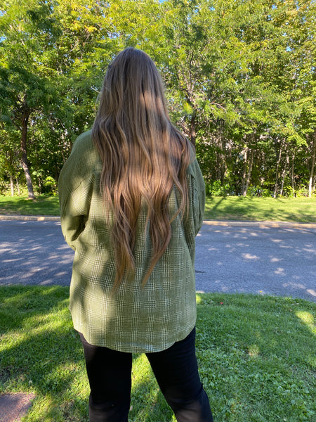 Olive Plaid Shacket