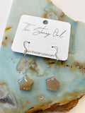 Flower Agate Star Earrings