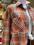Rust + Neutral Plaid Flannel Shacket
