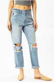Distressed Knee Mom Jean