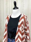 Open Front Chevron Geo Cardi