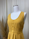 Smocked Waist Dress Mustard