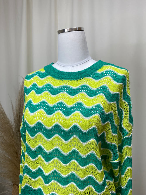 Hello Spring Wavy Knit Sweater