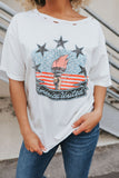 America United Distressed Oversized Graphic Tee