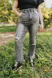 Hey Lovely Fringe Hem Distressed Jeans