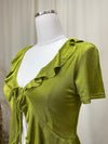 Chartreuse Tie Blouse