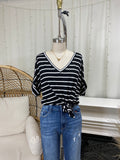 ZN Striped V Neck Tee