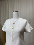 Ribbed Scoop Neck Tee