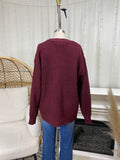 Burgundy Cable Knit Cardigan
