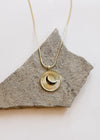 Crescent Moon Coin Necklace 18kt Plated