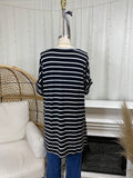 ZN Striped V Neck Tee