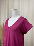 Tee Shirt Dress in Magenta
