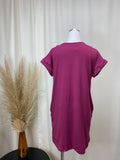 Tee Shirt Dress in Magenta