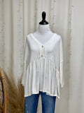 Ivory Knit Babydoll Top