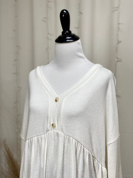 Ivory Knit Babydoll Top