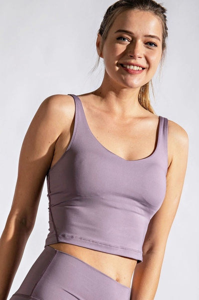 Compression V-Neck Yoga Top - Lavender or Black