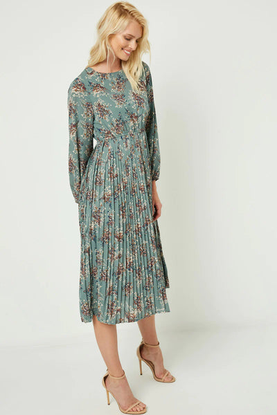 Gorgeous Jade Pleated Dress