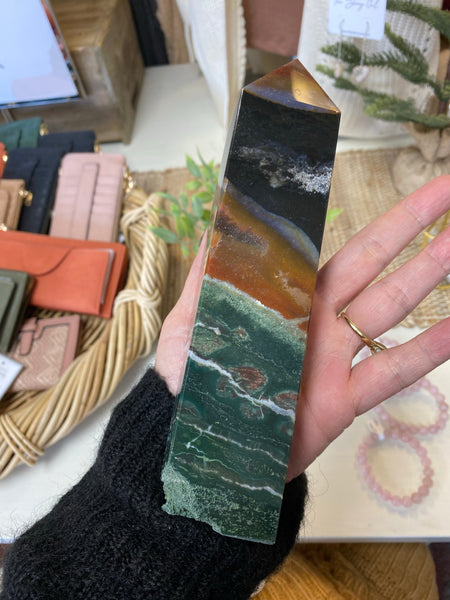 Black Moss Agate Tower 3