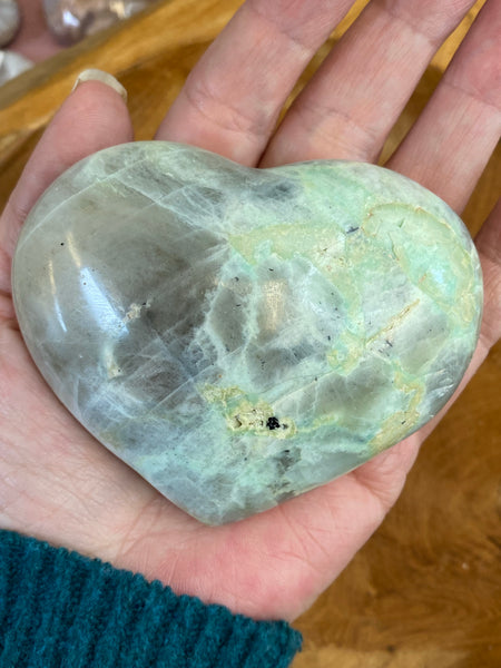 Green Moonstone Heart - Large