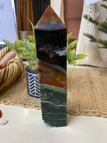 Black Moss Agate Tower 3