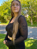 Sheer Long Sleeve Crop Top