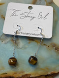 Tigers Eye Cube Earrings