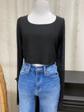 Sheer Long Sleeve Crop Top
