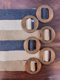 Wood Buckle Stretch Belt