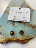 Tigers Eye Cube Earrings