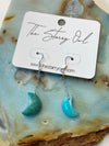 Amazonite Moon Earrings