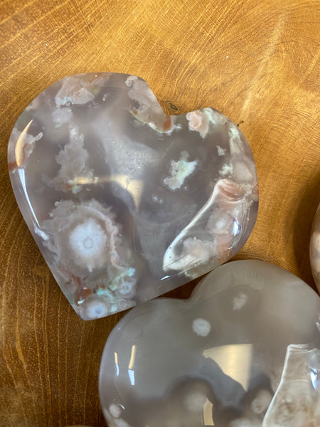 Flower Agate Heart 1