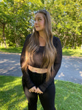 Sheer Long Sleeve Crop Top