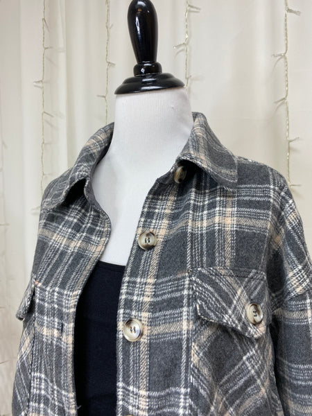 Charcoal Plaid Shacket