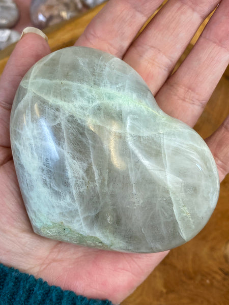 Green Moonstone Heart - Large