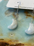 Moonstone Moon Earrings