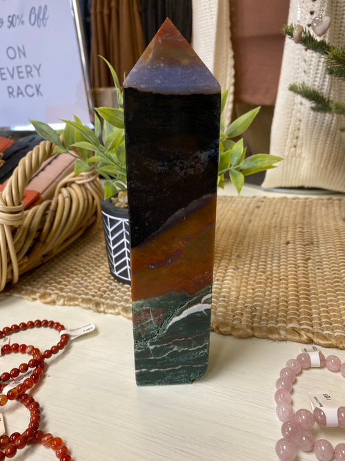 Black Moss Agate Tower 3