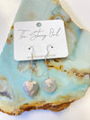 Flower Agate Heart Earrings