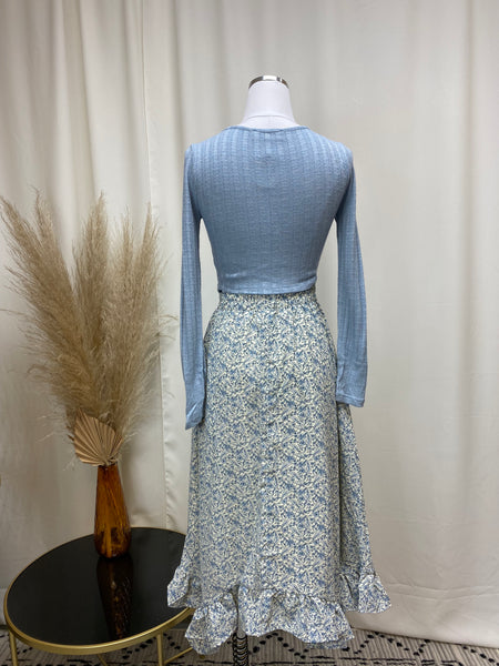 Floral Handkerchief Hem Skirt