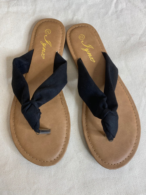 Black Knotted Flip Flop