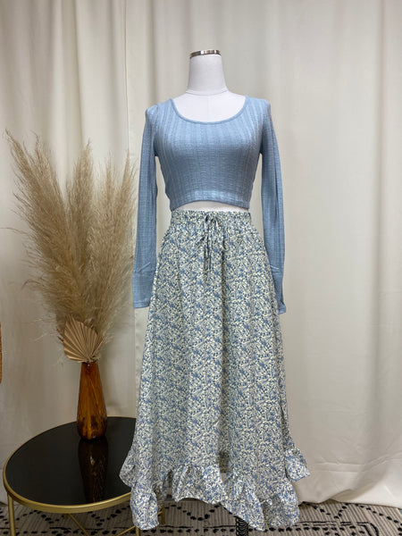 Floral Handkerchief Hem Skirt
