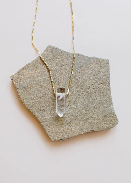 Clear Quartz Point - 18kt Plated