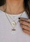 Chunky Clear Quartz Necklace - 18kt Plated