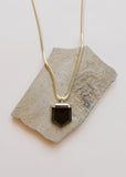 Chunky Smoky Quartz Necklace 18kt Plated