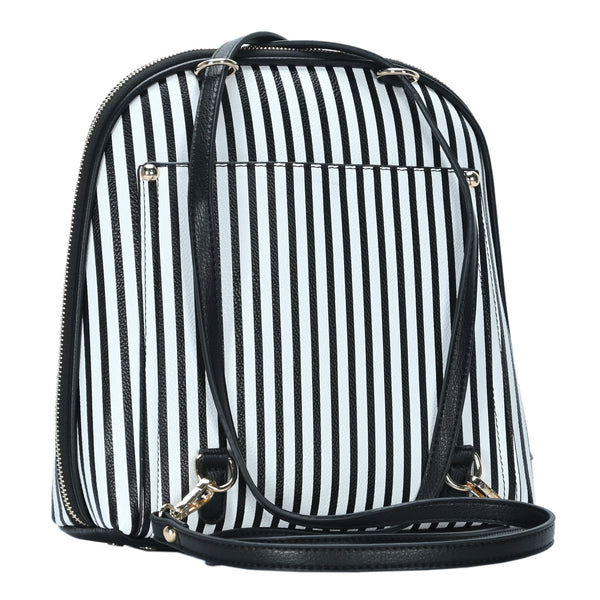 The Beetle Bag - Black & White Stripe Bag