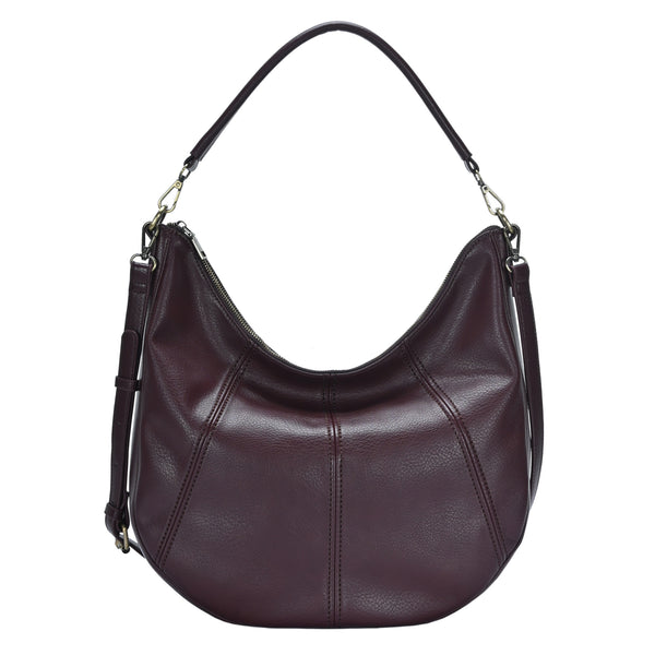 The Carrie Bag - Deep Wine Hobo Style Bag