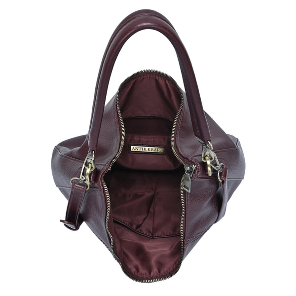 The Carrie Bag - Deep Wine Hobo Style Bag